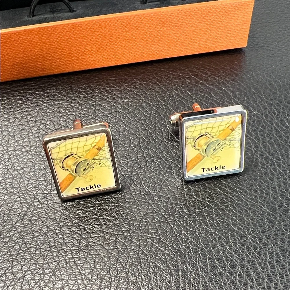 England Simon Carter London cufflinks featuring a fishing tackle design